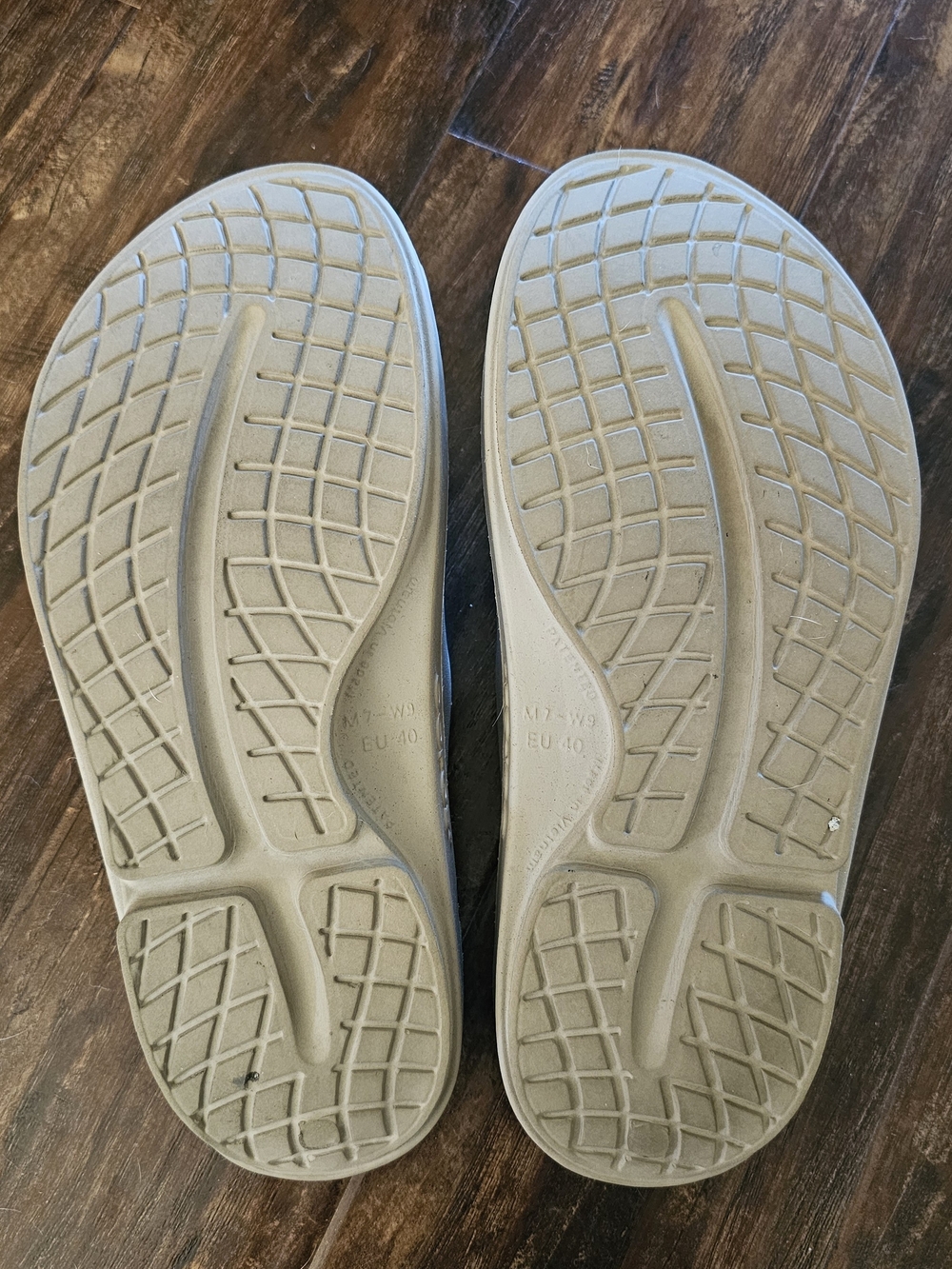 OOFOS Beige Slide Sandals - Picture 2 of 3